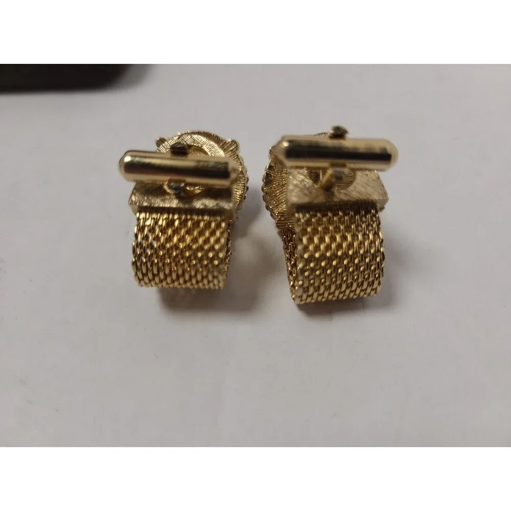 Vintage Swank Brown Lucite Wrap Around Gold Plated Cuff Links